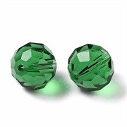 Krystalglas perle. Multi facetteret. 10 mm. Grøn. Pr. stk.